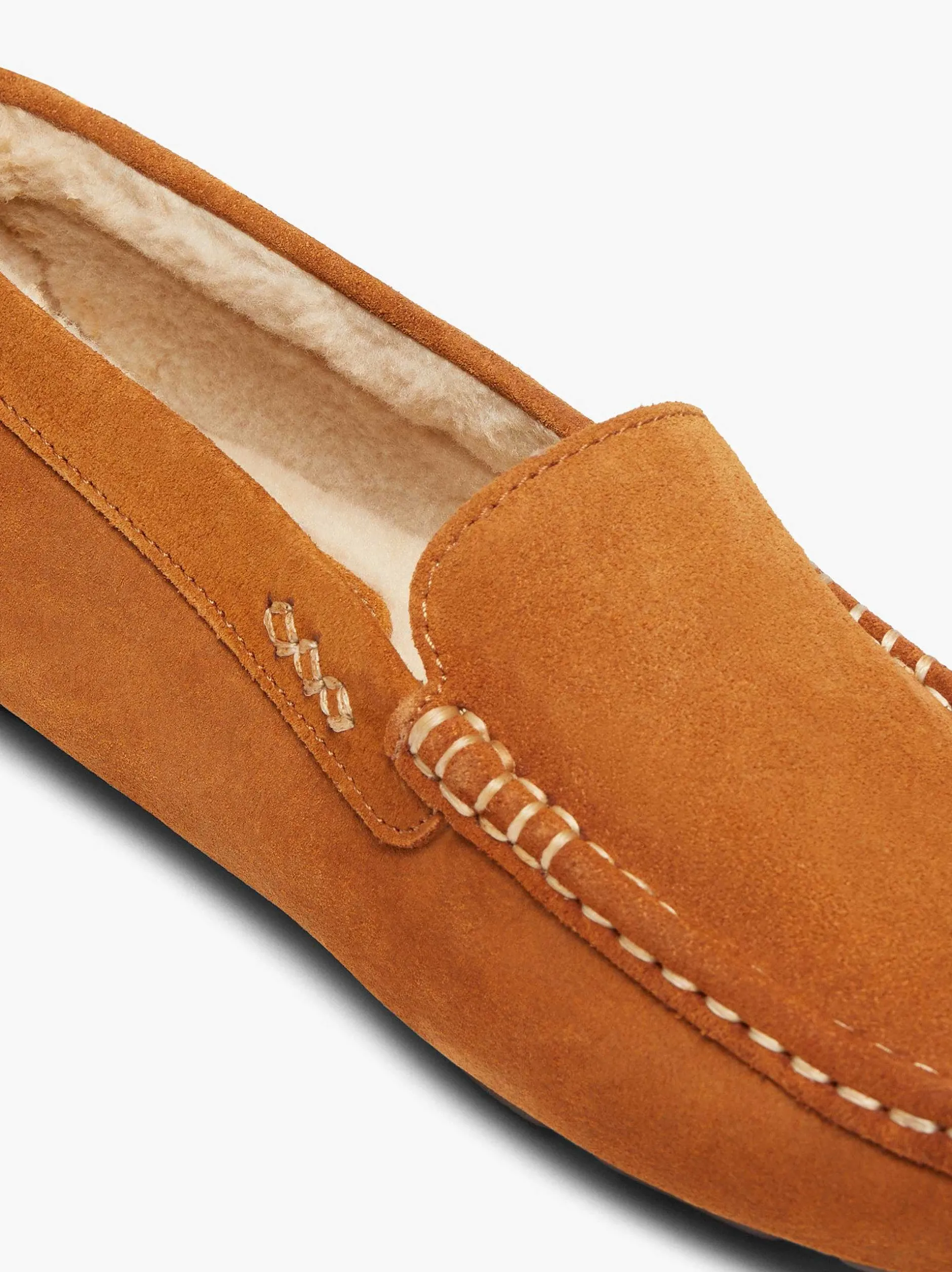 New G.H.BASS Buffalo Moccasin Slippers Chestnut Tan