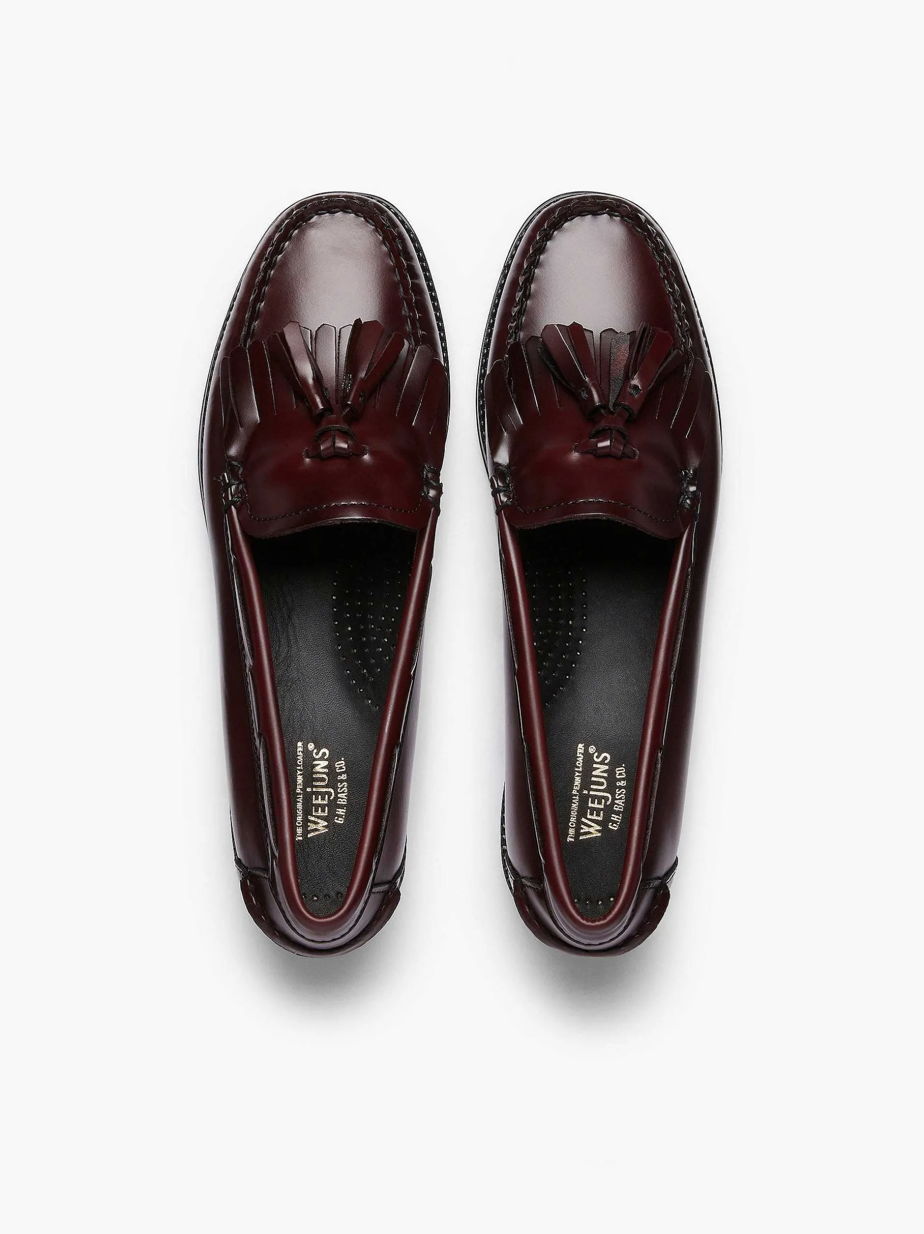 G.H.BASS Easy Weejuns Esther Kiltie Tassel Loafers Wine