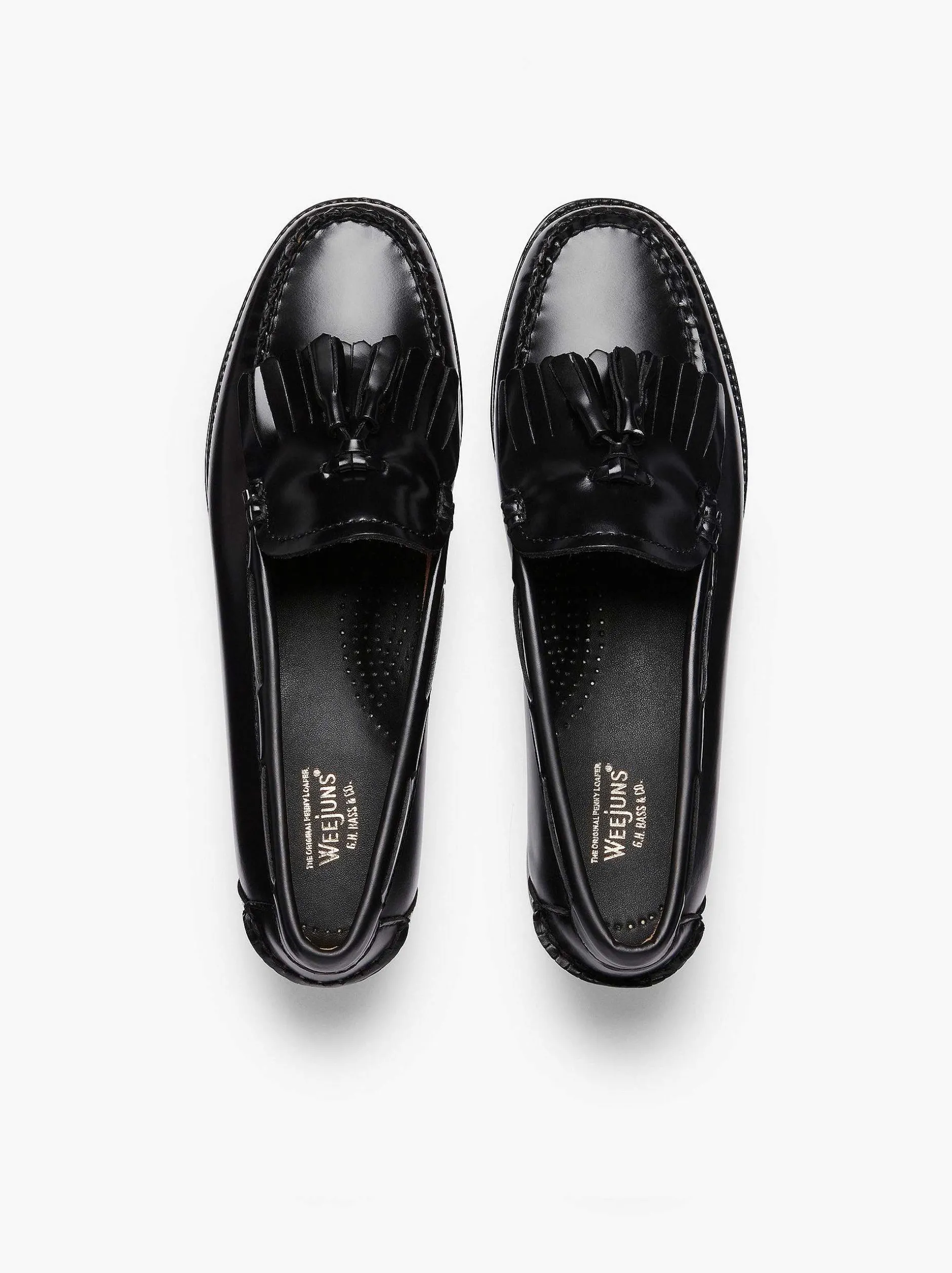 G.H.BASS Easy Weejuns Esther Kiltie Tassel Loafers Black