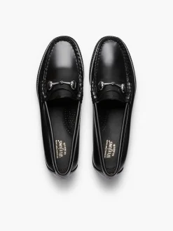 New G.H.BASS Easy Weejuns Lianna Horsebit Loafers Black