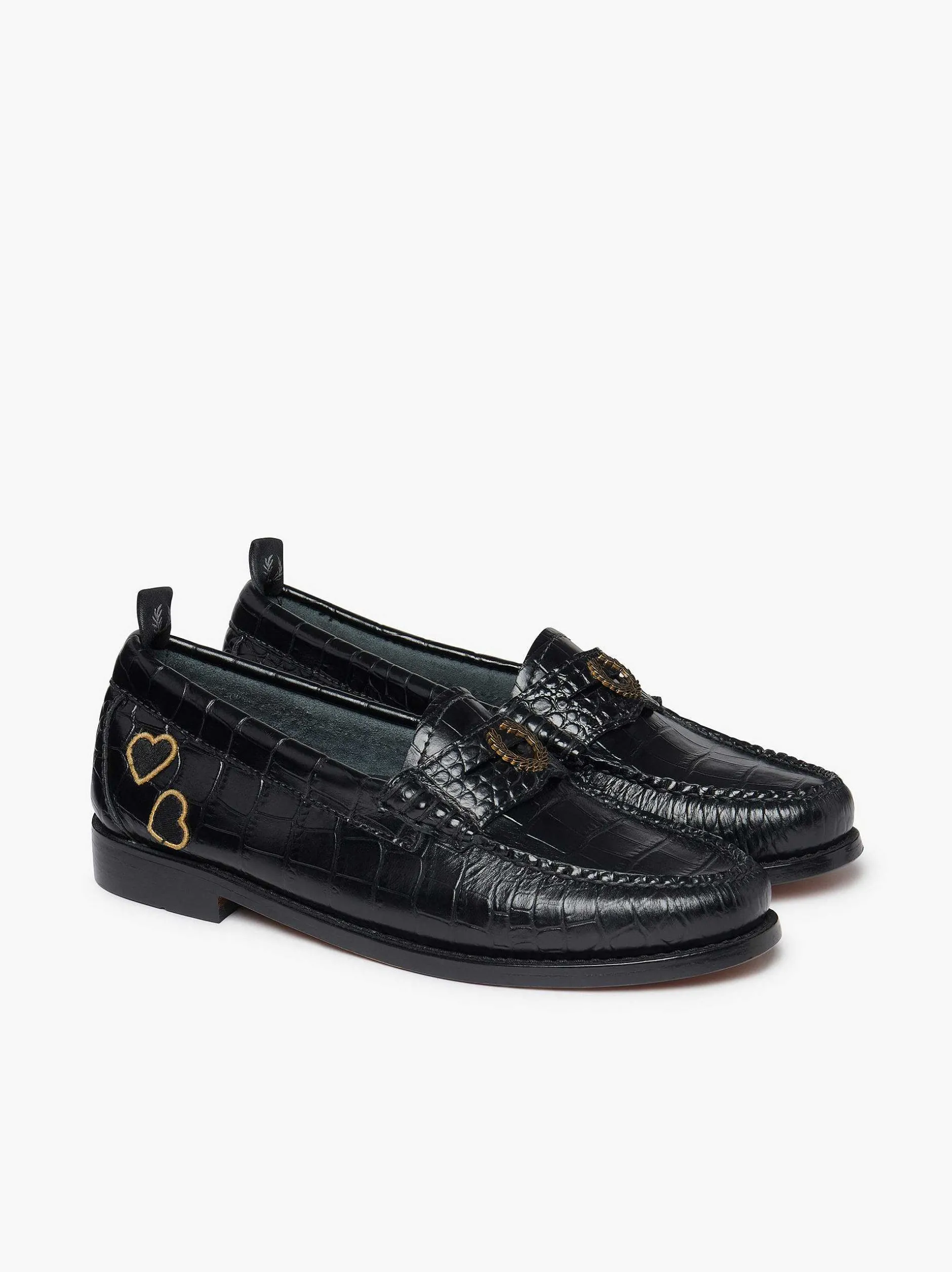 Discount G.H.BASS Fred Perry X Amy Winehouse Weejuns Penny Black