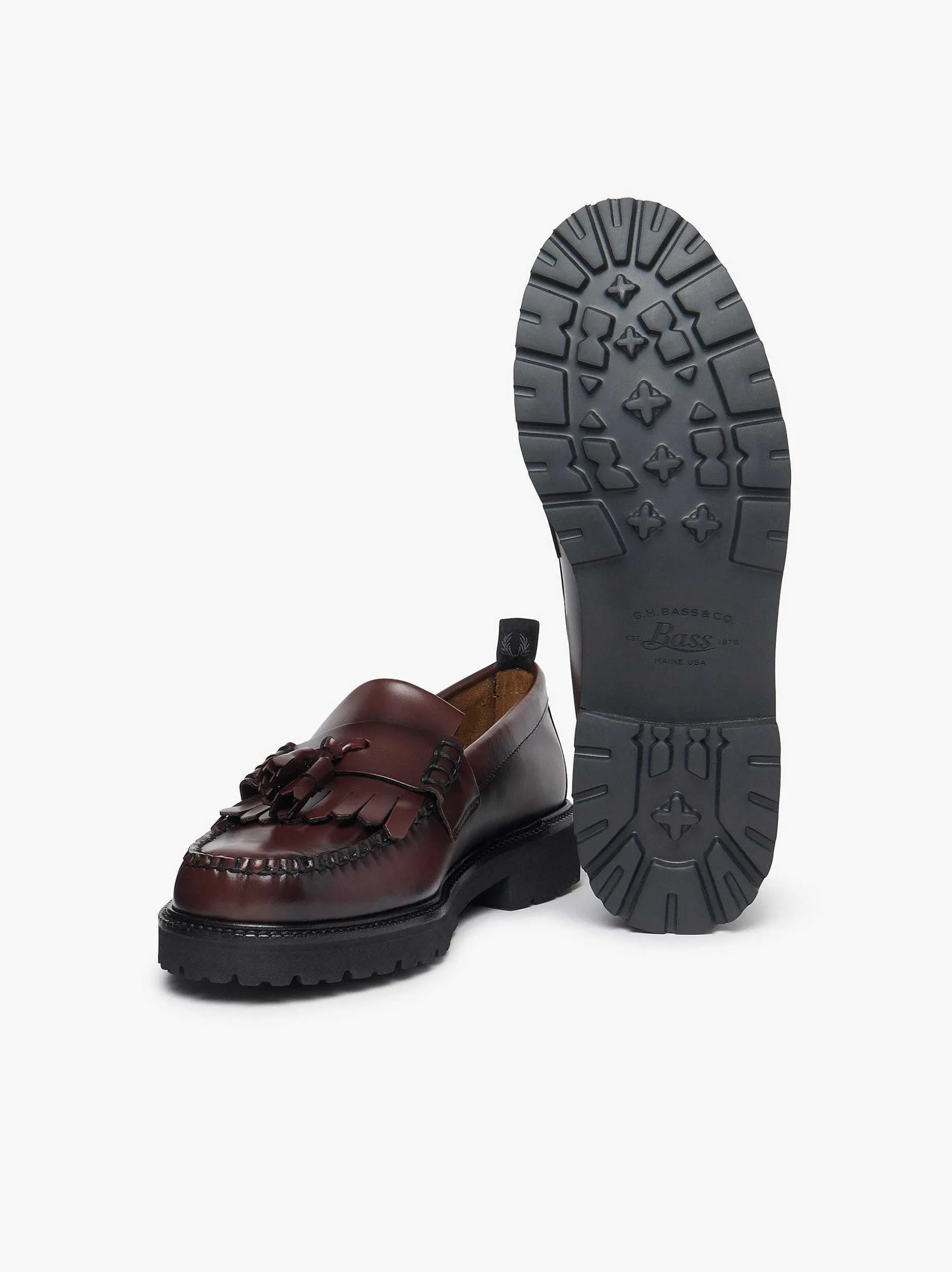 G.H.BASS X Fred Perry Weejuns 90S Layton Tassel Loafers Wine