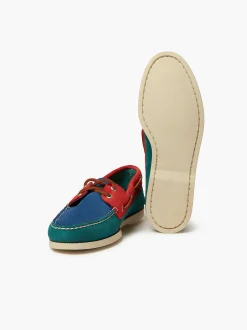 Sale G.H.BASS Jetty Iii 2 Eye Boat Shoes Red & Blue & Green