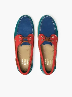 Sale G.H.BASS Jetty Iii 2 Eye Boat Shoes Red & Blue & Green