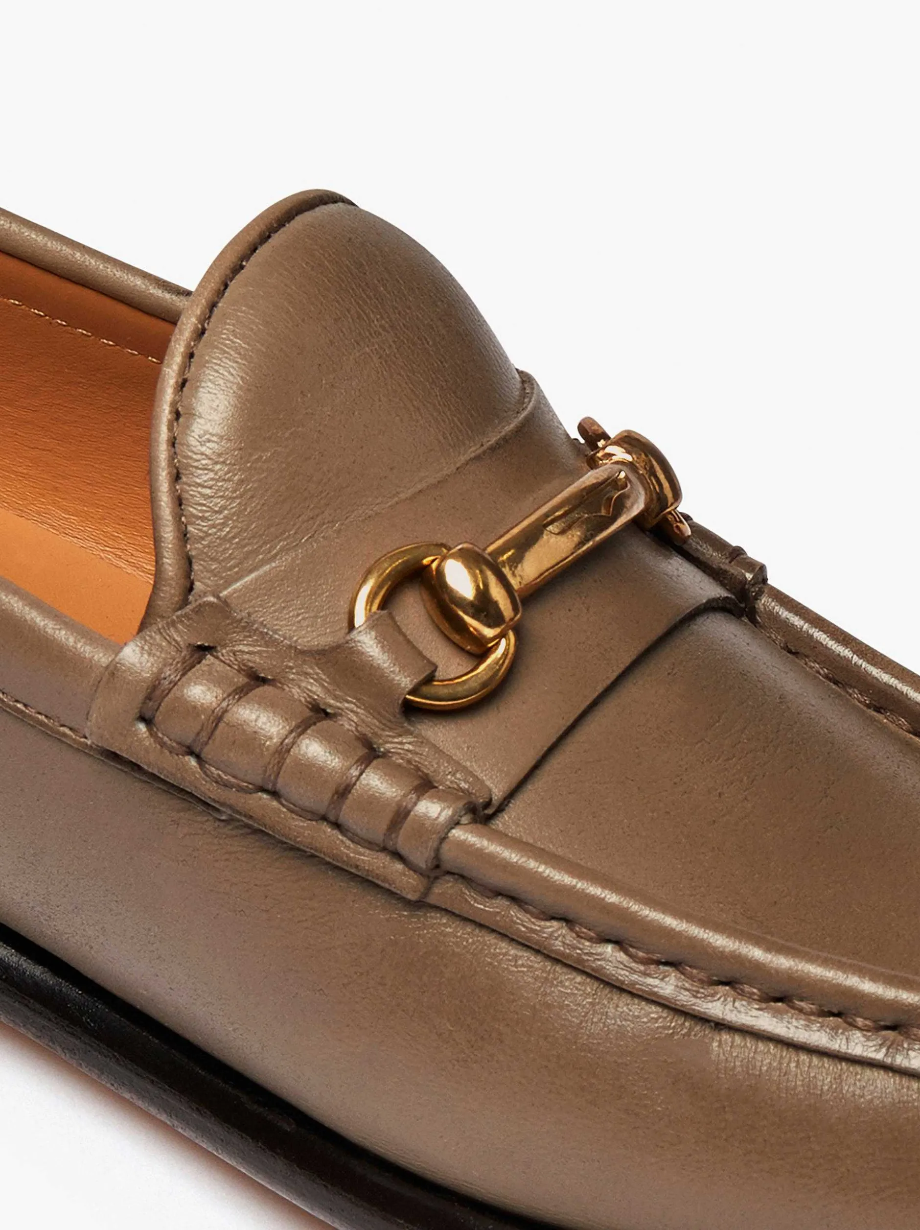 Clearance G.H.BASS Panama Lianna Saddle Bar Loafers Taupe