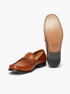 Sale G.H.BASS Panama Lincoln Saddle Bar Loafers Tan