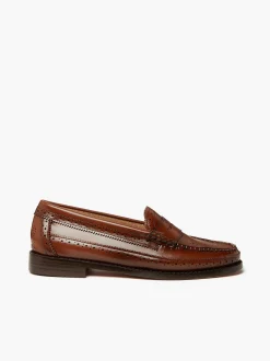 Hot G.H.BASS Weejuns Brogue Penny Loafers Cognac
