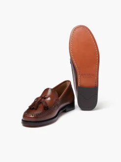 G.H.BASS Weejuns Estelle Brogue Tassel Loafers Cognac