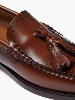 G.H.BASS Weejuns Estelle Brogue Tassel Loafers Cognac