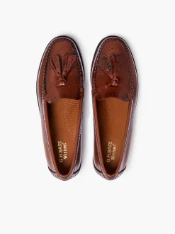 G.H.BASS Weejuns Estelle Brogue Tassel Loafers Cognac