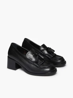 New G.H.BASS Weejuns Kiltie Tassel Heels Black