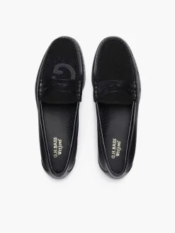 Clearance G.H.BASS Weejuns Larson Letterman Penny Loafers Black