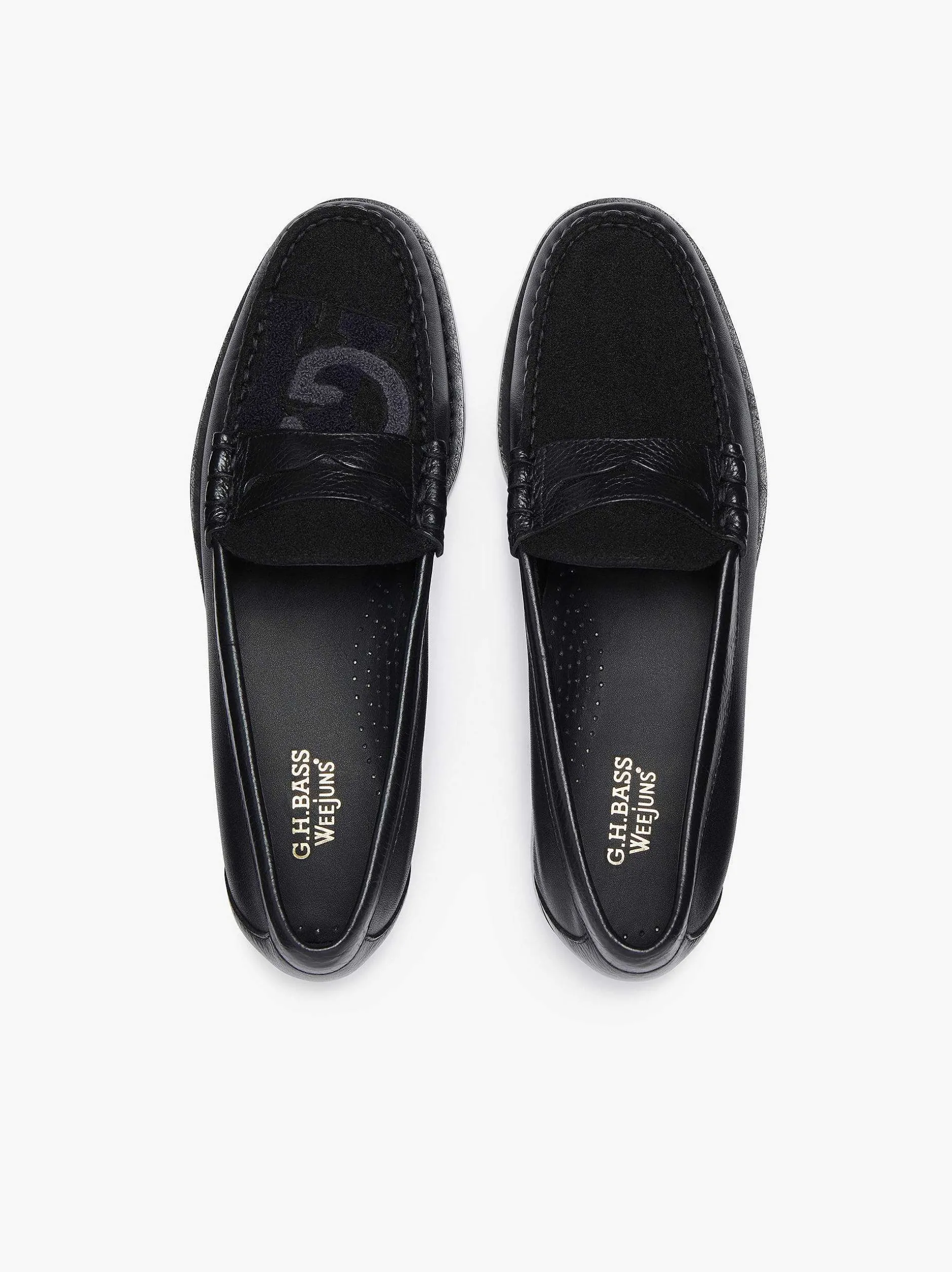 Clearance G.H.BASS Weejuns Larson Letterman Penny Loafers Black