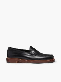 New G.H.BASS 1876 Weejuns Larson Penny Loafers Black