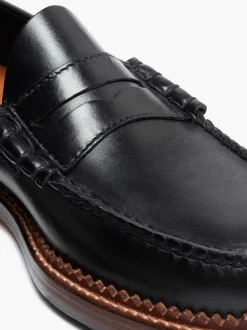 New G.H.BASS 1876 Weejuns Larson Penny Loafers Black