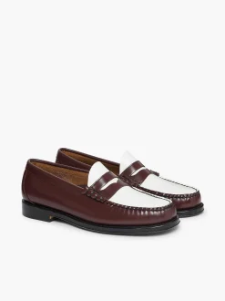 Clearance G.H.BASS Weejuns Larson Penny Loafers Wine & White
