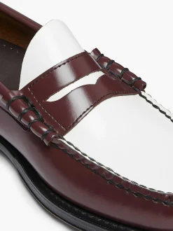 Clearance G.H.BASS Weejuns Larson Penny Loafers Wine & White
