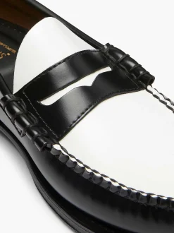 Sale G.H.BASS Weejuns Larson Penny Loafers Black & White
