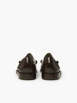 New G.H.BASS Weejuns Larson Penny Loafers Dark Brown & White