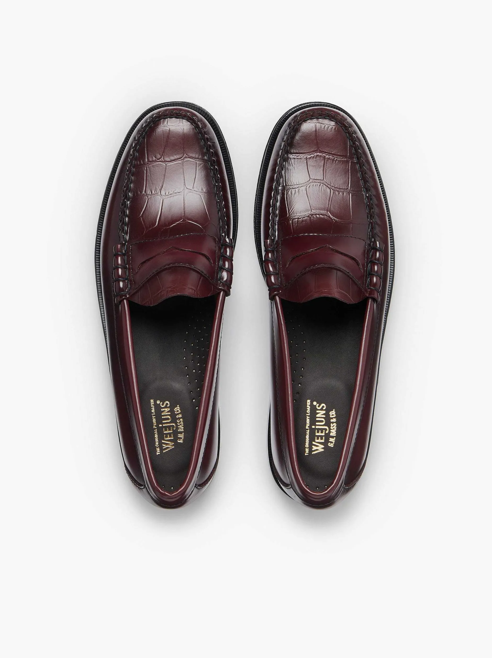 New G.H.BASS Weejuns Larson Penny Loafers Wine