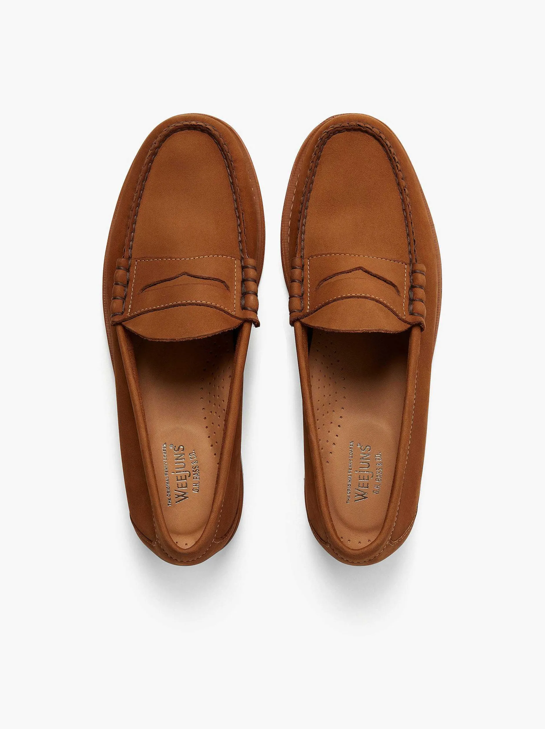 Online G.H.BASS Weejuns Larson Penny Loafers Tan Nubuck