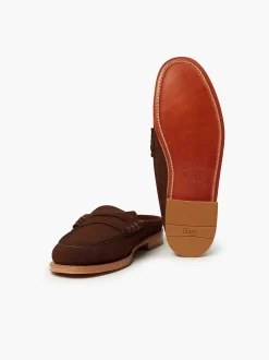 New G.H.BASS Weejuns Larson Penny Slides Chocolate