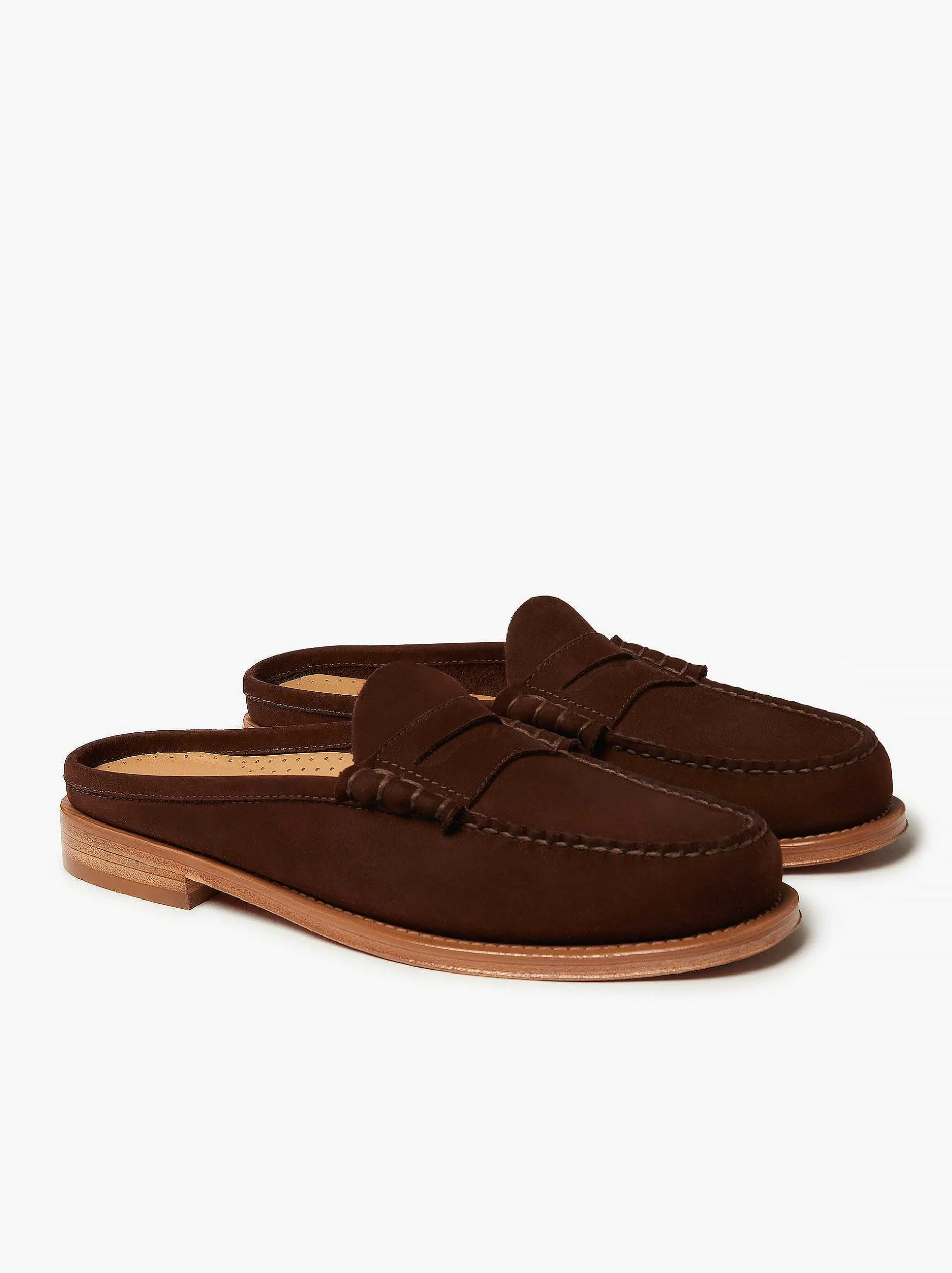 New G.H.BASS Weejuns Larson Penny Slides Chocolate