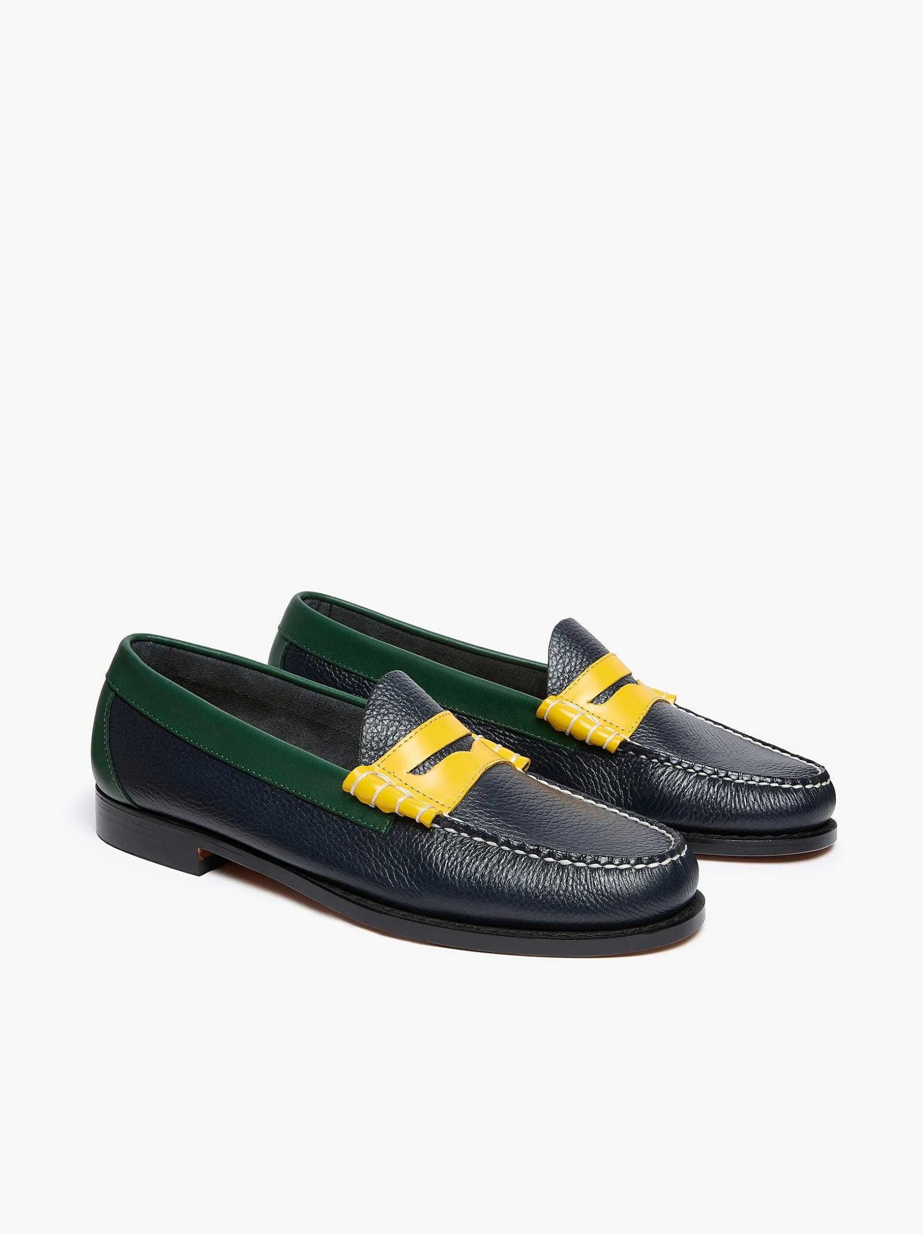 Best G.H.BASS Weejuns Larson Tricolour Penny Loafers Navy Multi