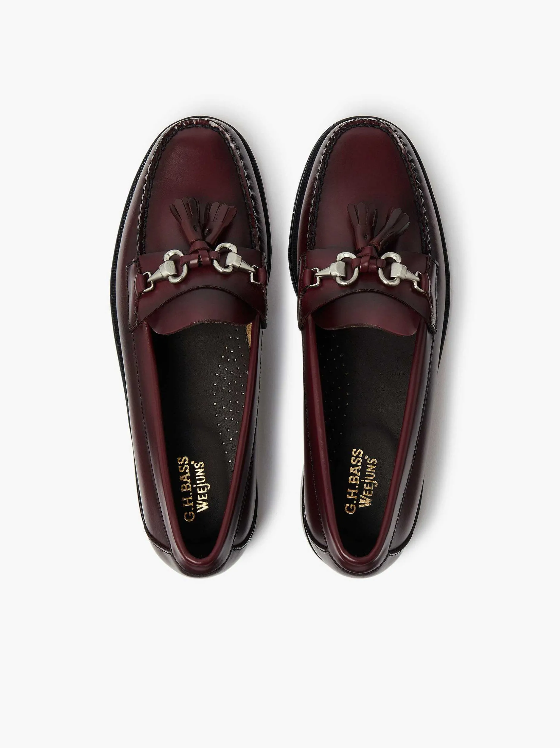 Sale G.H.BASS Weejuns Lincoln Horsebit Tassel Loafers Wine