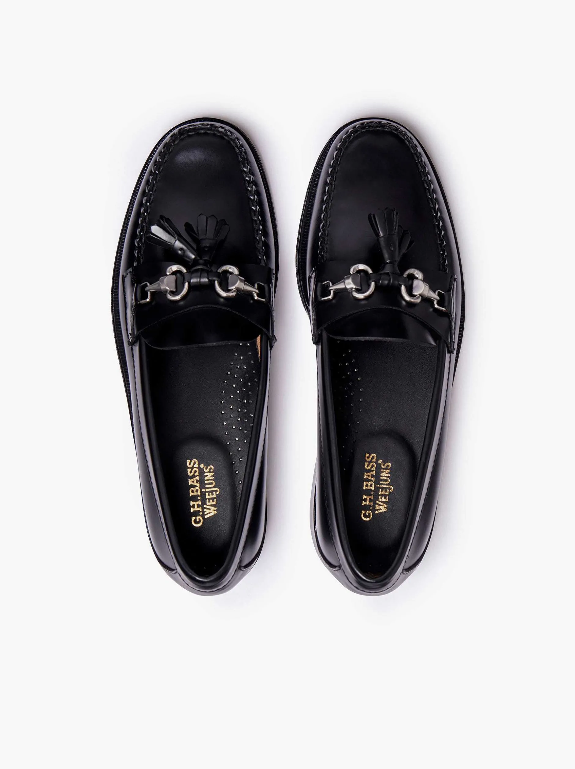 Sale G.H.BASS Weejuns Lincoln Horsebit Tassel Loafers Black