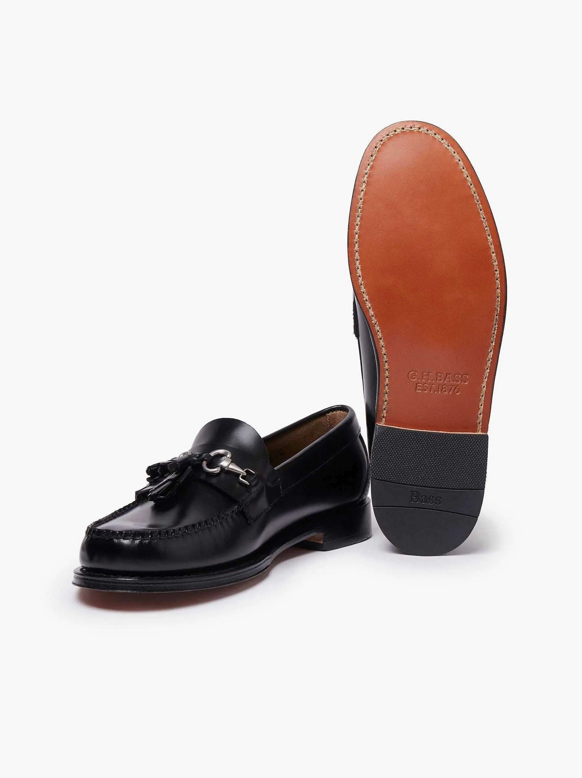 Sale G.H.BASS Weejuns Lincoln Horsebit Tassel Loafers Black