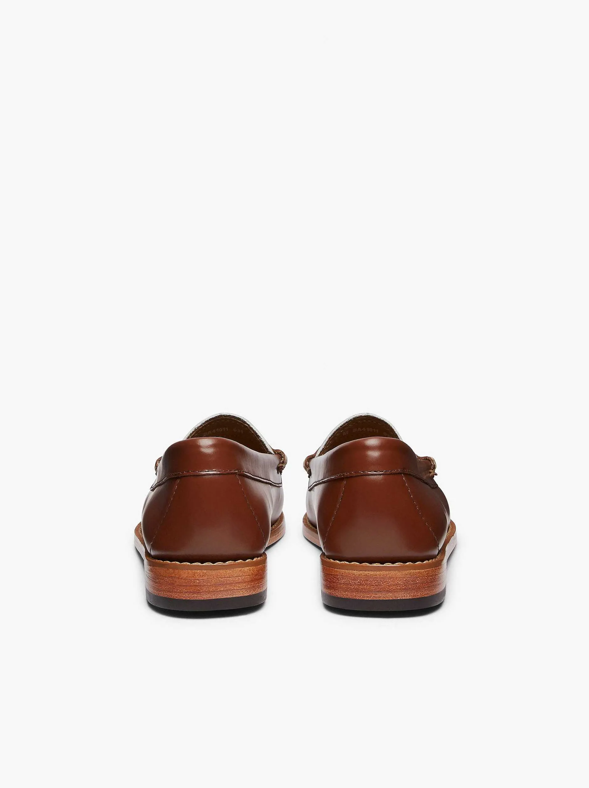 G.H.BASS Weejuns Penny Loafers Cognac & White