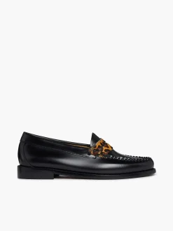 Sale G.H.BASS Weejuns Penny Loafers Leopard Print & Black
