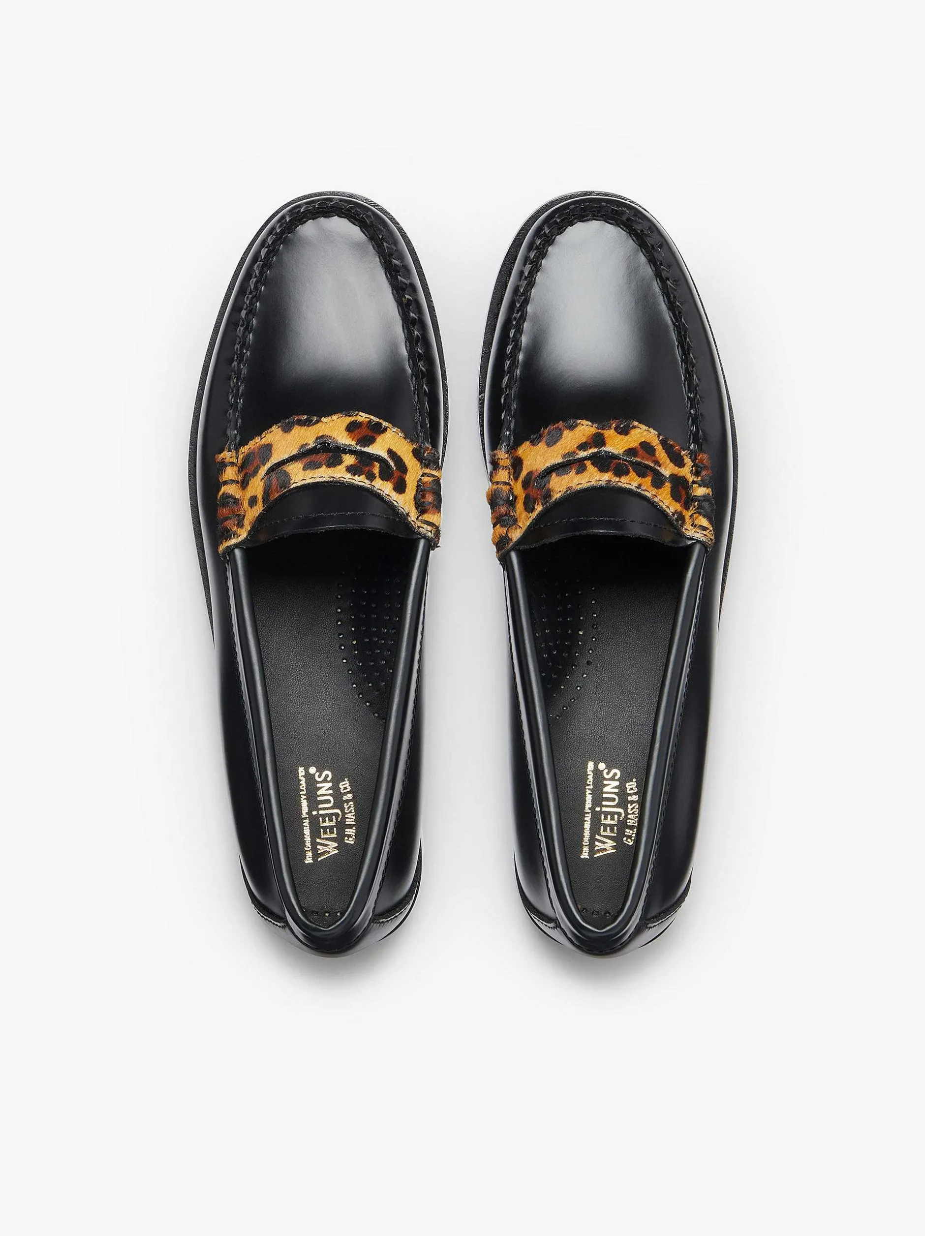 Sale G.H.BASS Weejuns Penny Loafers Leopard Print & Black