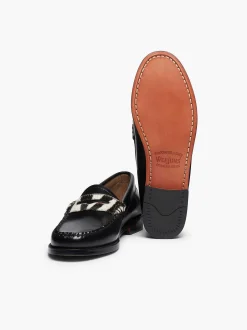 New G.H.BASS Weejuns Penny Loafers Zebra Print & Black