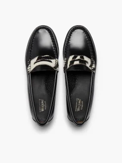 New G.H.BASS Weejuns Penny Loafers Zebra Print & Black