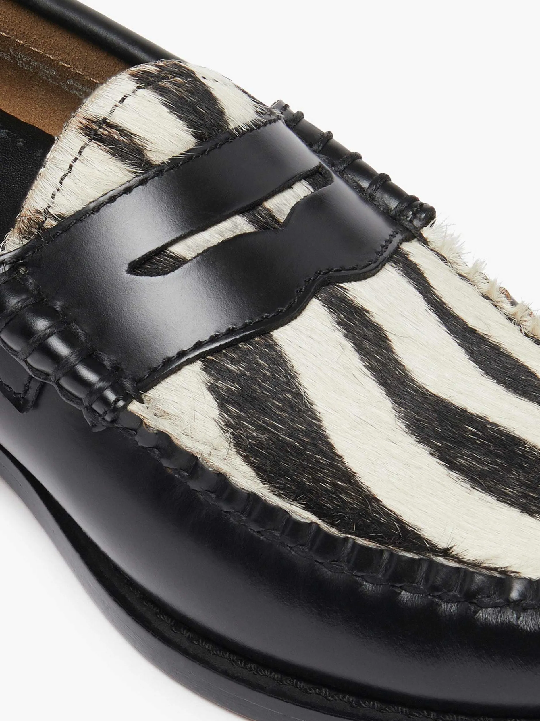 Sale G.H.BASS Weejuns Penny Loafers Zebra Print & Black