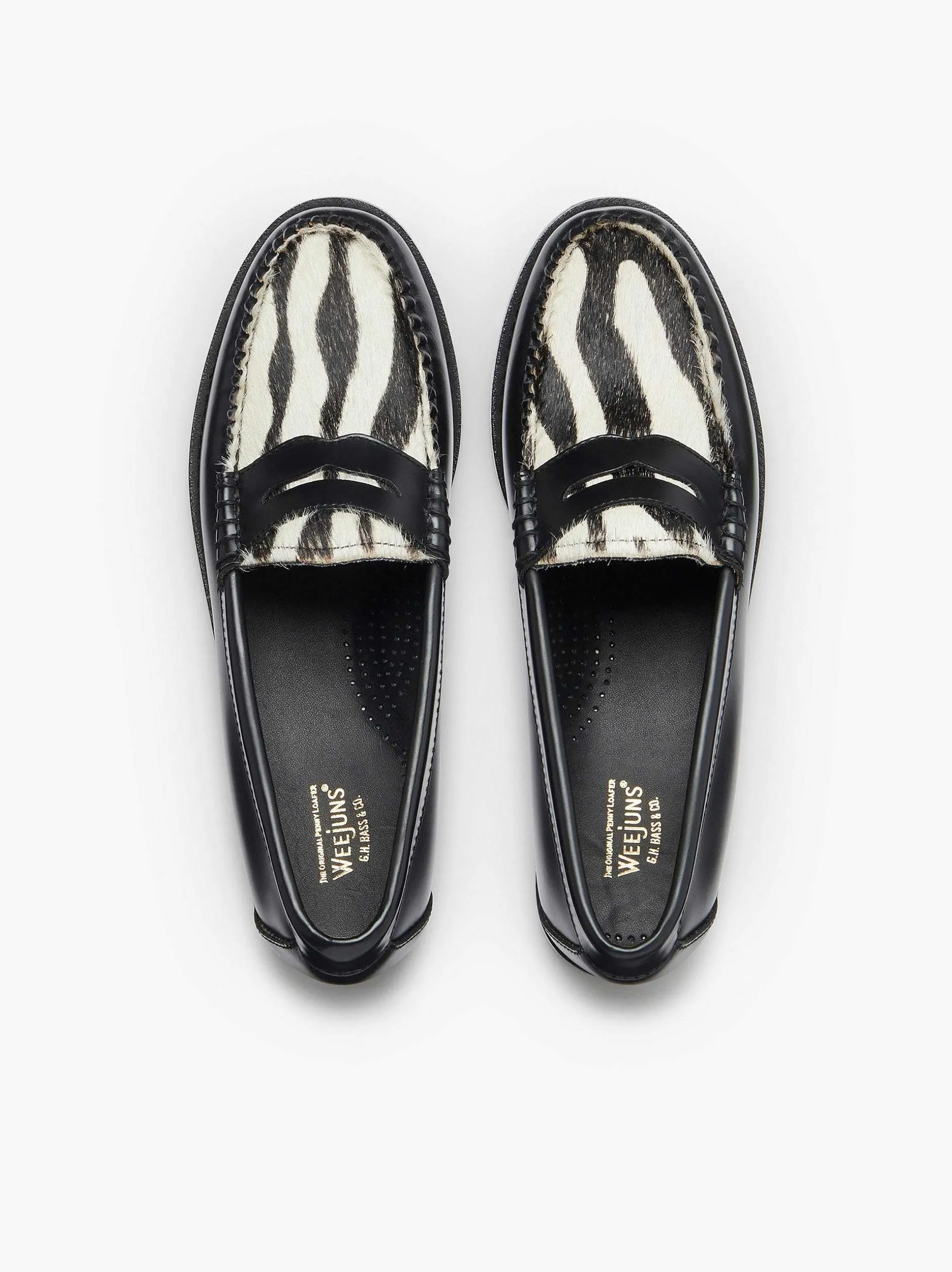 Sale G.H.BASS Weejuns Penny Loafers Zebra Print & Black