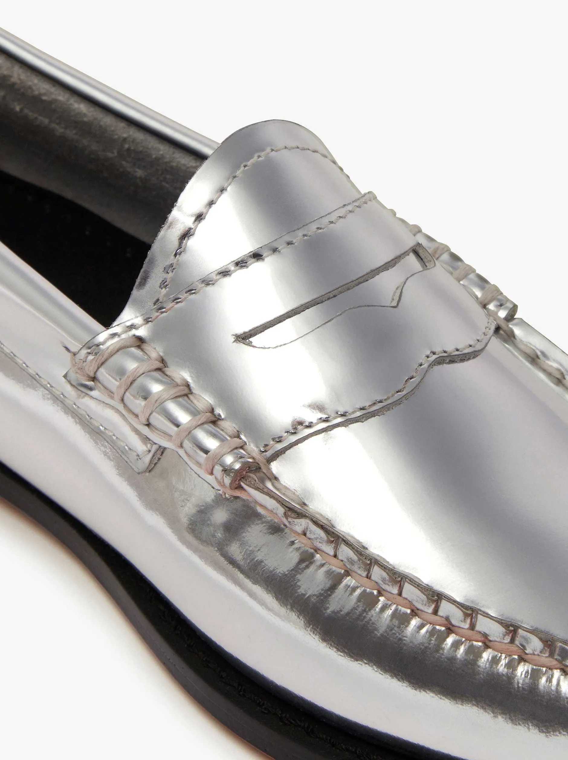 G.H.BASS Weejuns Penny Loafers Silver