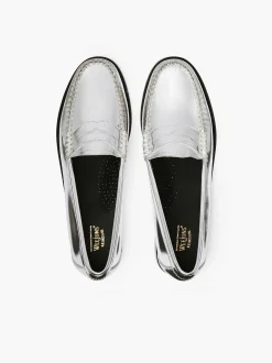 G.H.BASS Weejuns Penny Loafers Silver