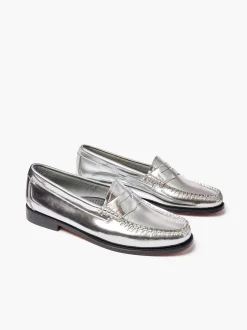 G.H.BASS Weejuns Penny Loafers Silver