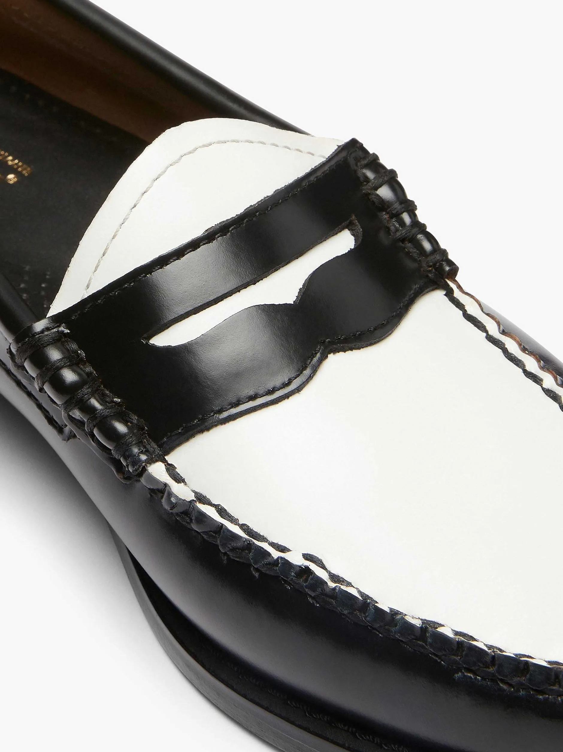 Hot G.H.BASS Weejuns Penny Loafers Black & White