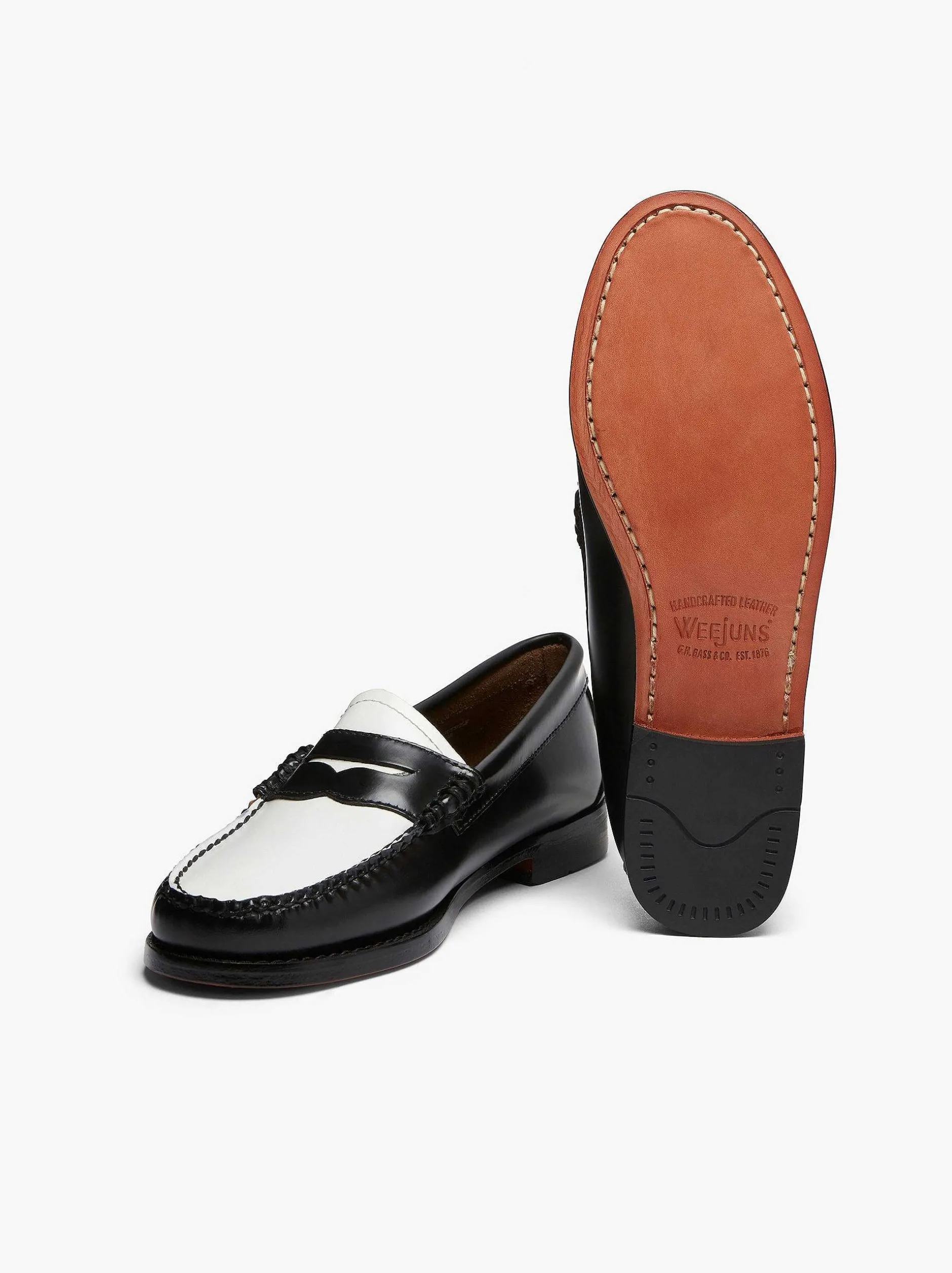 Hot G.H.BASS Weejuns Penny Loafers Black & White