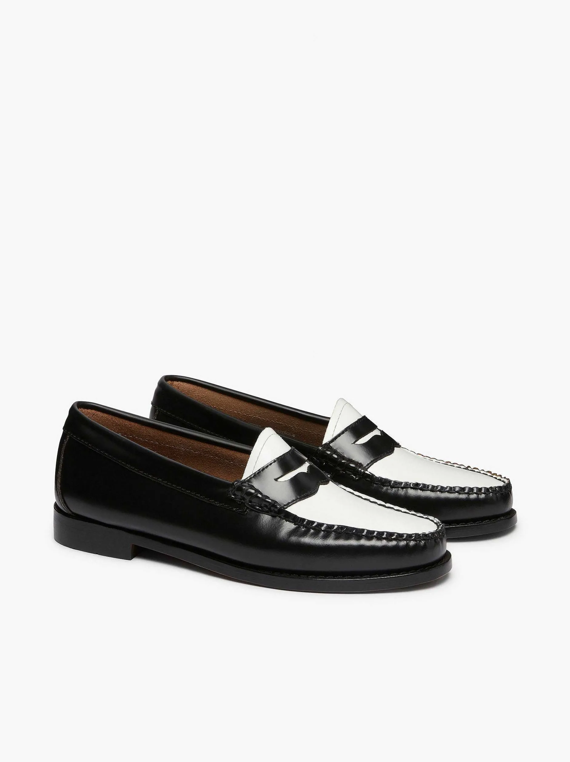 Hot G.H.BASS Weejuns Penny Loafers Black & White