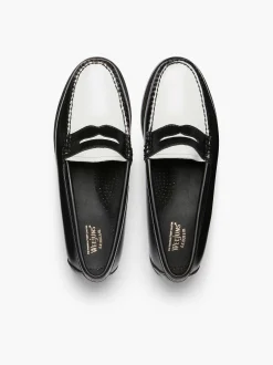 Hot G.H.BASS Weejuns Penny Loafers Black & White
