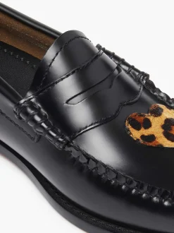 Outlet G.H.BASS Weejuns Penny Love Loafers Leopard Print & Black