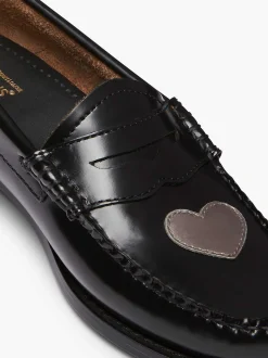 Online G.H.BASS Weejuns Penny Love Loafers Silver & Black