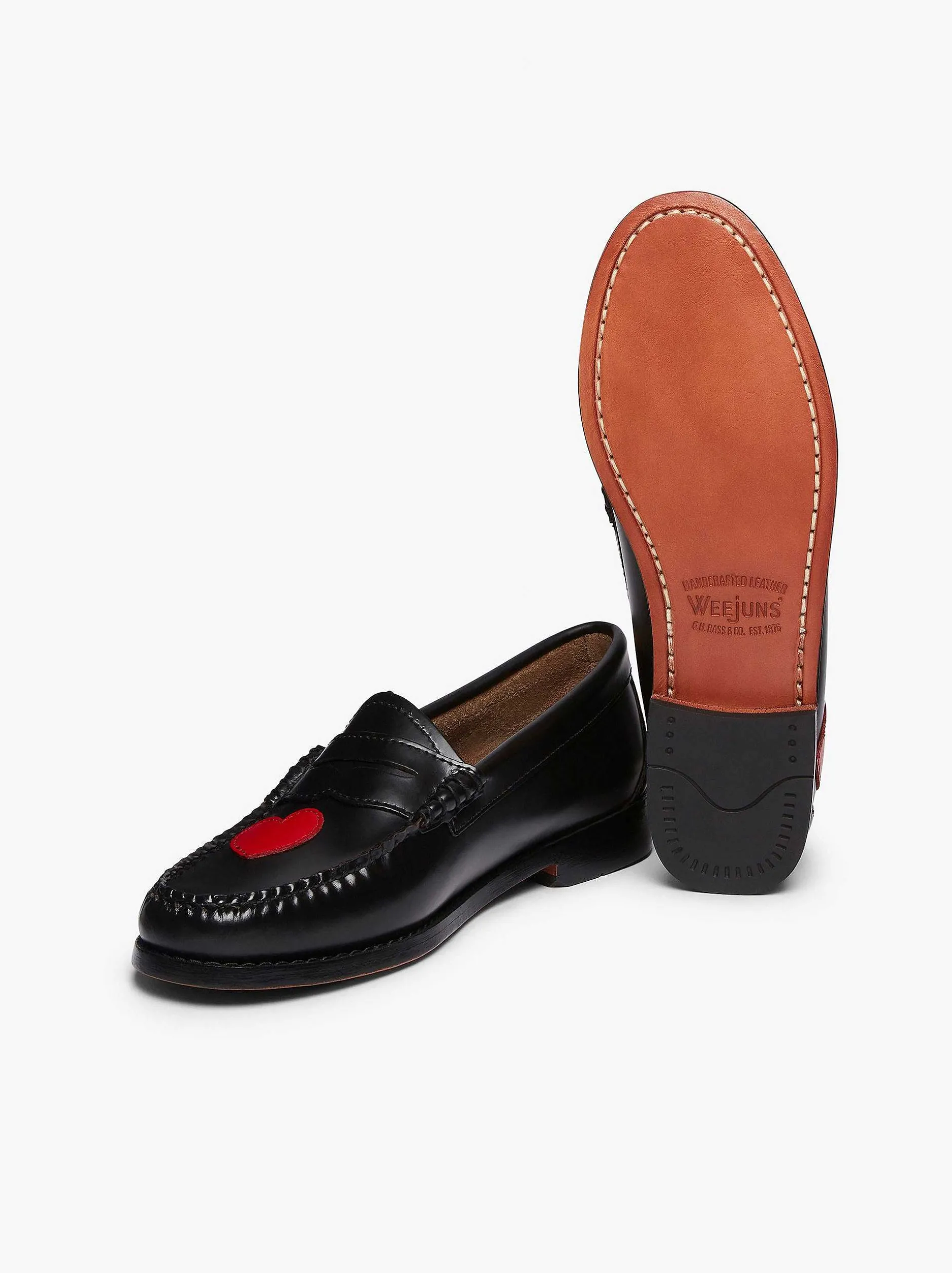 Discount G.H.BASS Weejuns Penny Love Loafers Red & Black