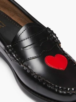 Discount G.H.BASS Weejuns Penny Love Loafers Red & Black
