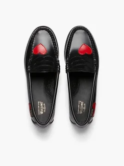 Discount G.H.BASS Weejuns Penny Love Loafers Red & Black